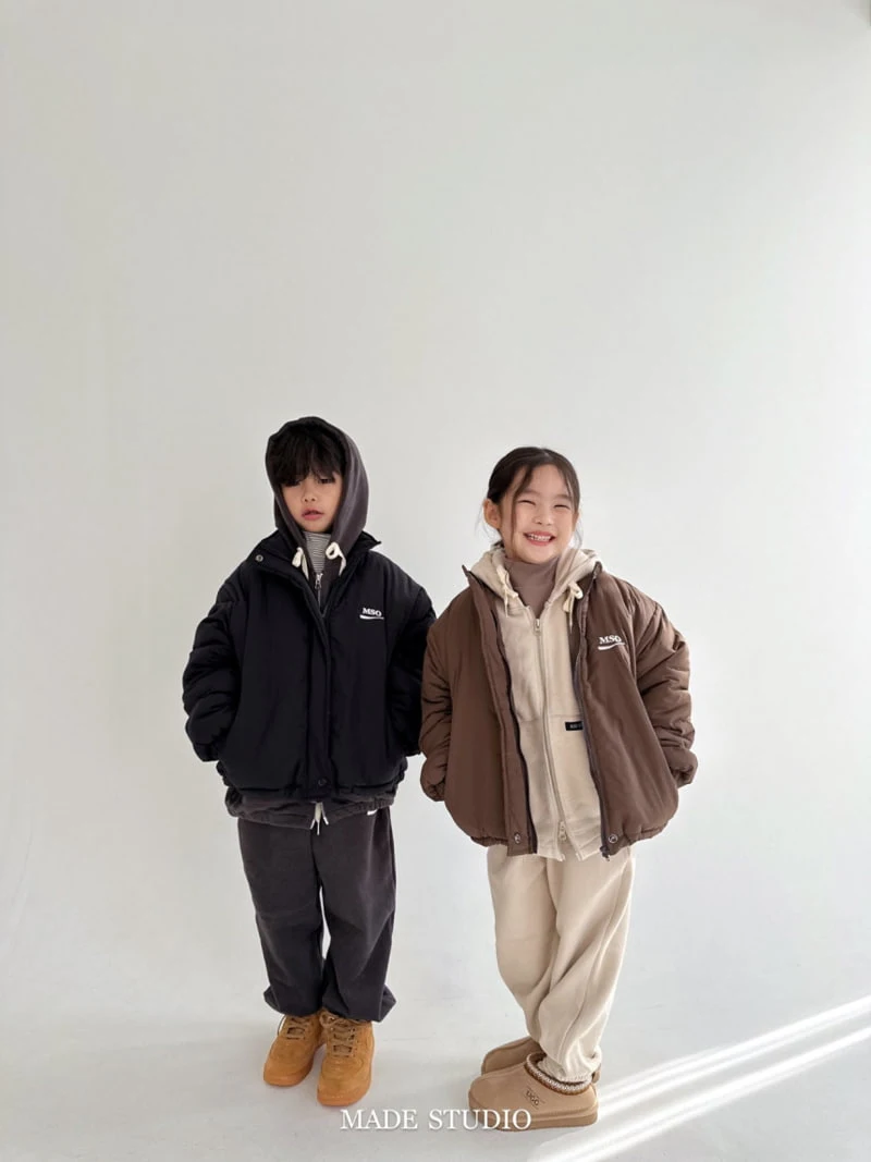 Made Studio - Korean Children Fashion - #kidsshorts - Alo Brushed Hood Zip-up Jacket - 6