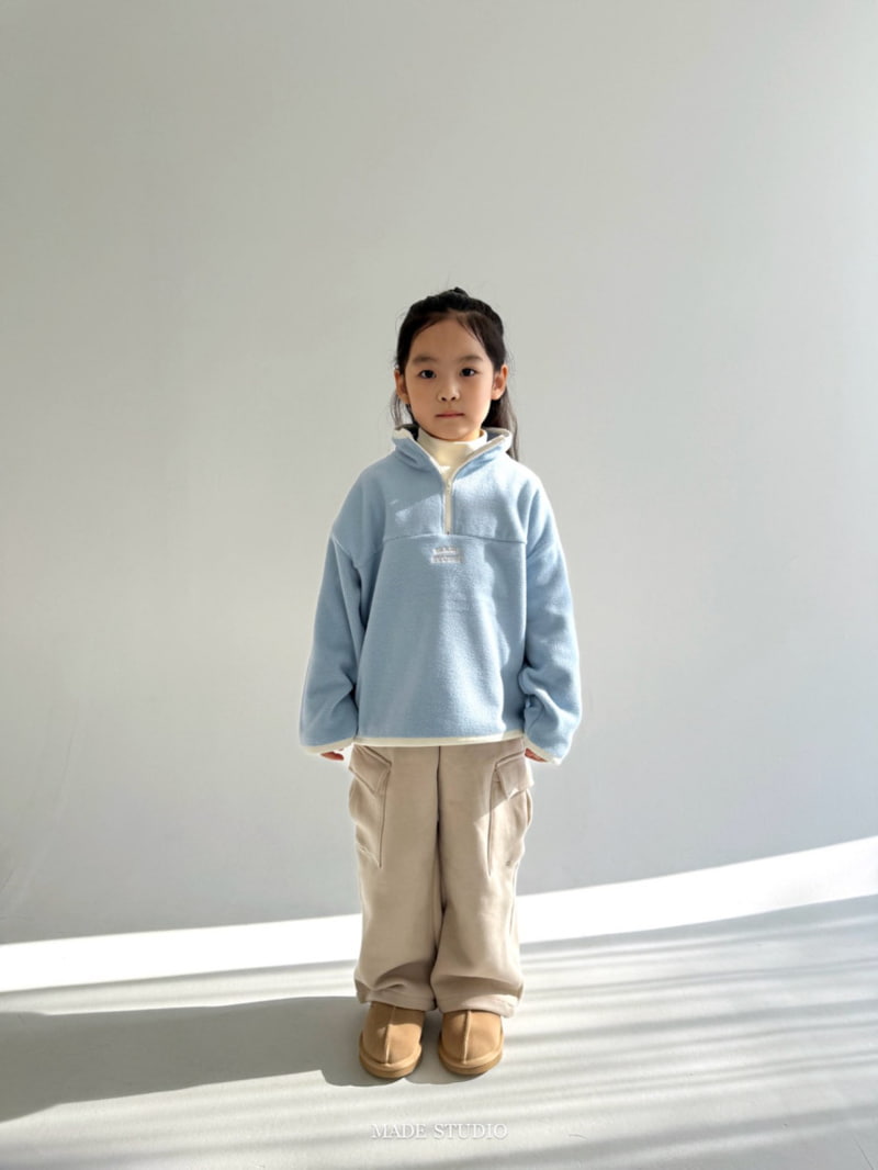 Made Studio - Korean Children Fashion - #kidzfashiontrend - Fleece Half Zip-up - 7