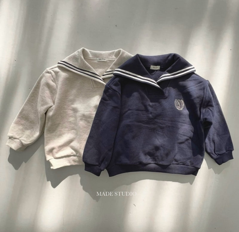 Made Studio - Korean Children Fashion - #kidzfashiontrend - Sailor Collar Sweatshirt