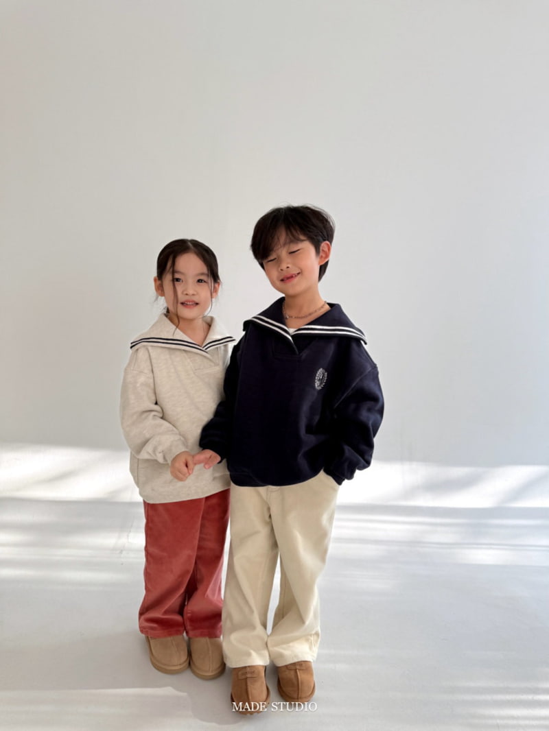 Made Studio - Korean Children Fashion - #littlefashionista - Sailor Collar Sweatshirt - 3