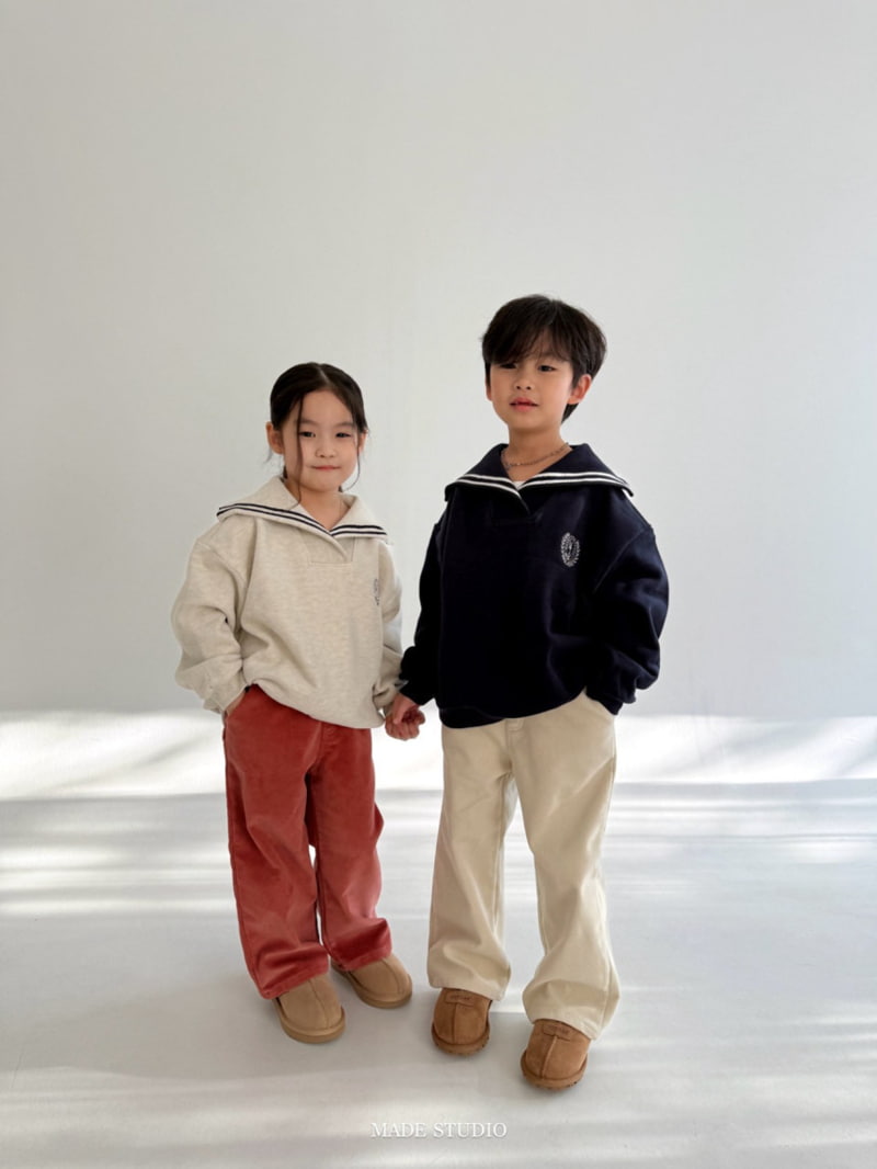 Made Studio - Korean Children Fashion - #todddlerfashion - Sailor Collar Sweatshirt - 7