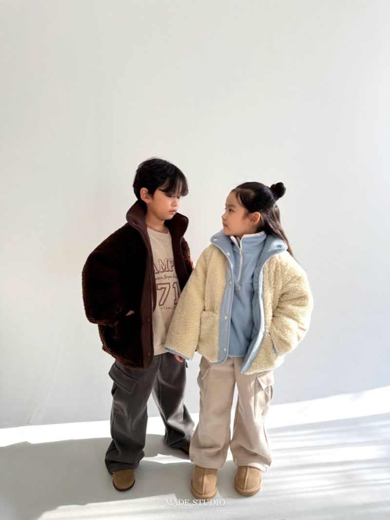 Made Studio - Korean Children Fashion - #todddlerfashion - Pocket Brushed Pants - 5