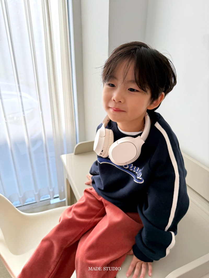 Made Studio - Korean Children Fashion - #toddlerclothing - Made Tape Sweatshirt - 9