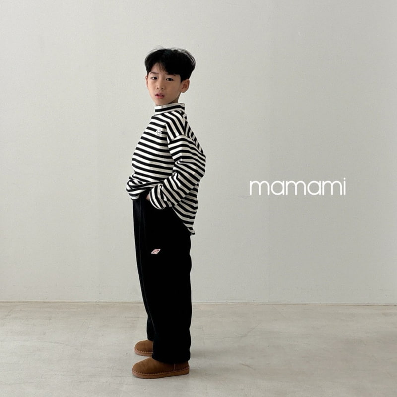 Mamami - Korean Children Fashion - #discoveringself - Hug Stripe Turtleneck Tee - 4