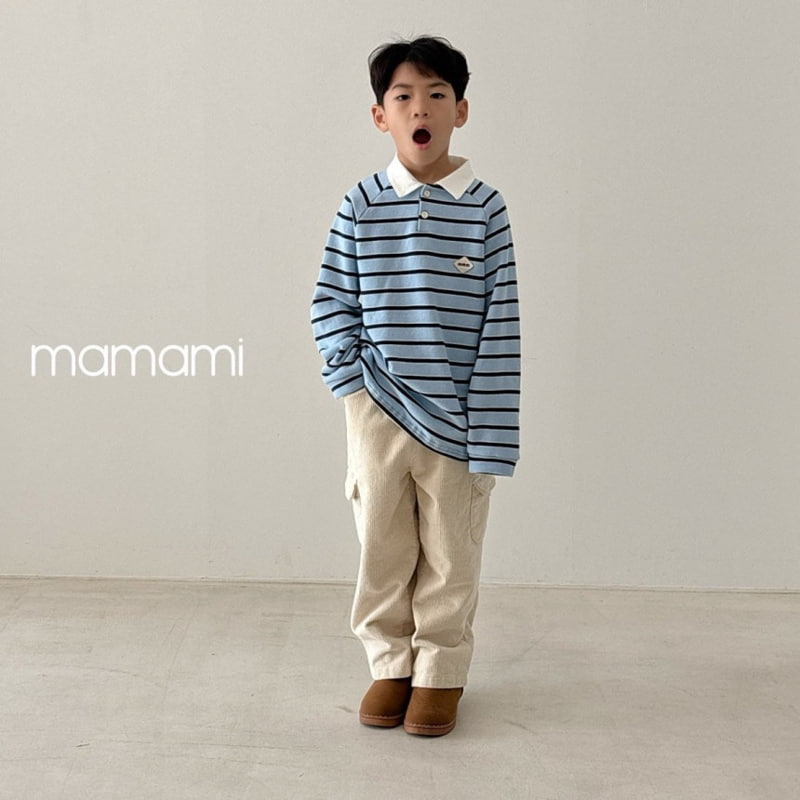 Mamami - Korean Children Fashion - #kidzfashiontrend - Rugby Fleece Collar Tee - 2