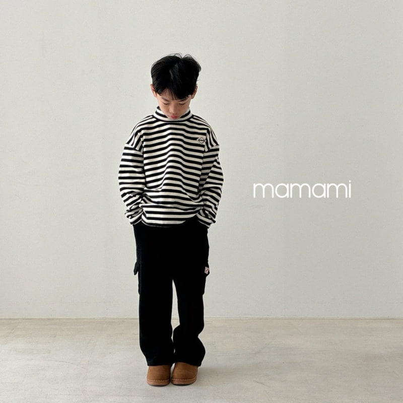 Mamami - Korean Children Fashion - #kidzfashiontrend - Hug Stripe Turtleneck Tee - 7