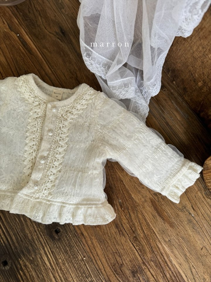 Marron - Korean Baby Fashion - #babyboutique - Lace Cardigan - 2