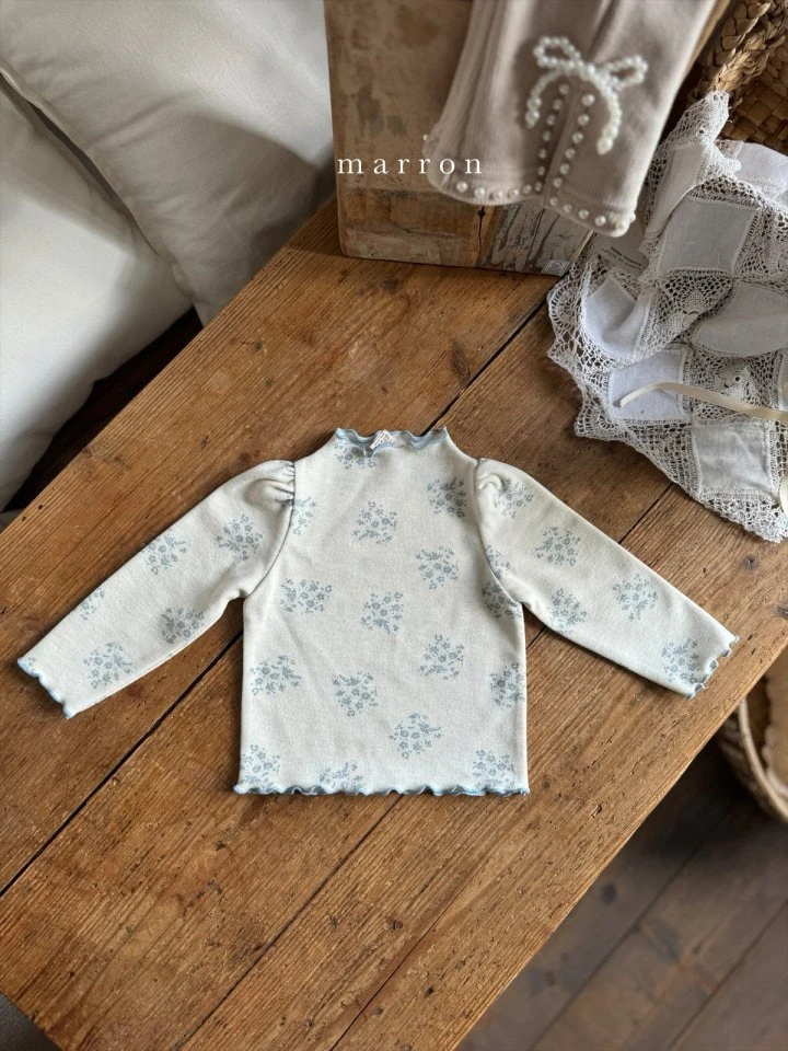 Marron - Korean Baby Fashion - #babyboutique - Flower Turtleneck Tee - 10