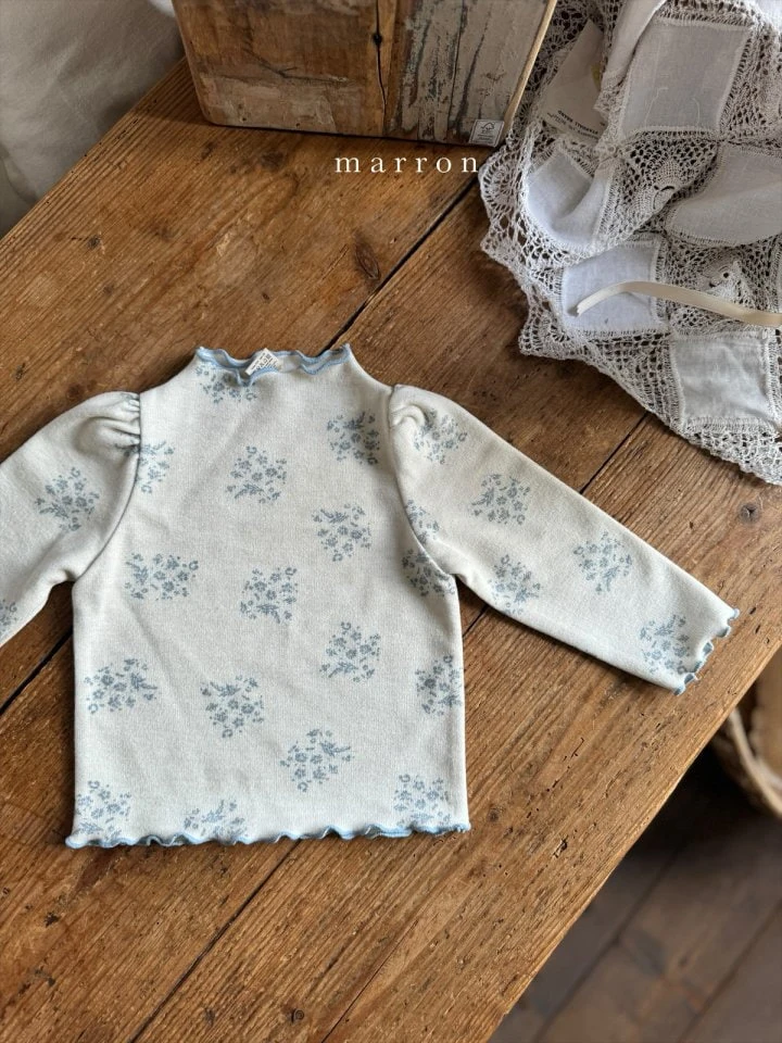 Marron - Korean Baby Fashion - #babyboutique - Flower Turtleneck Tee - 9