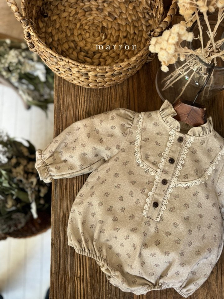 Marron - Korean Baby Fashion - #babyboutiqueclothing - Small Flower Bodysuit - 8