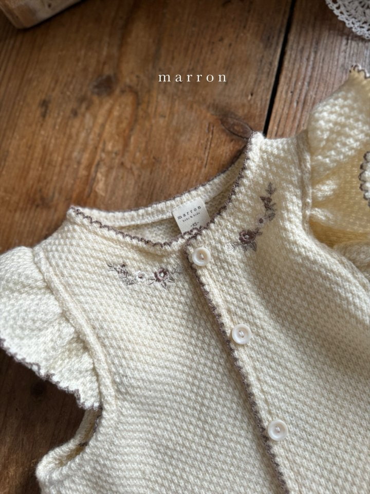 Marron - Korean Baby Fashion - #babyboutique - Embroidery Knit Vest - 4