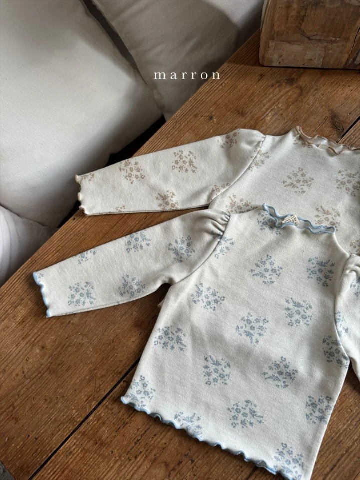 Marron - Korean Baby Fashion - #babyboutiqueclothing - Flower Turtleneck Tee - 11