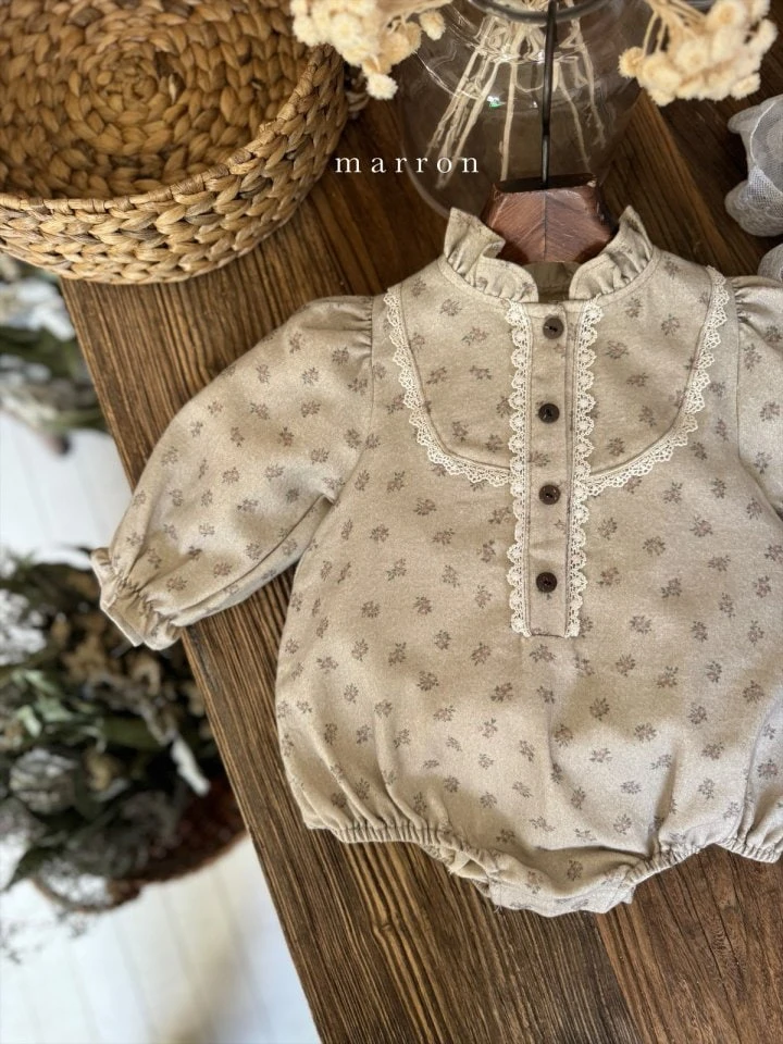 Marron - Korean Baby Fashion - #babyclothing - Small Flower Bodysuit - 9