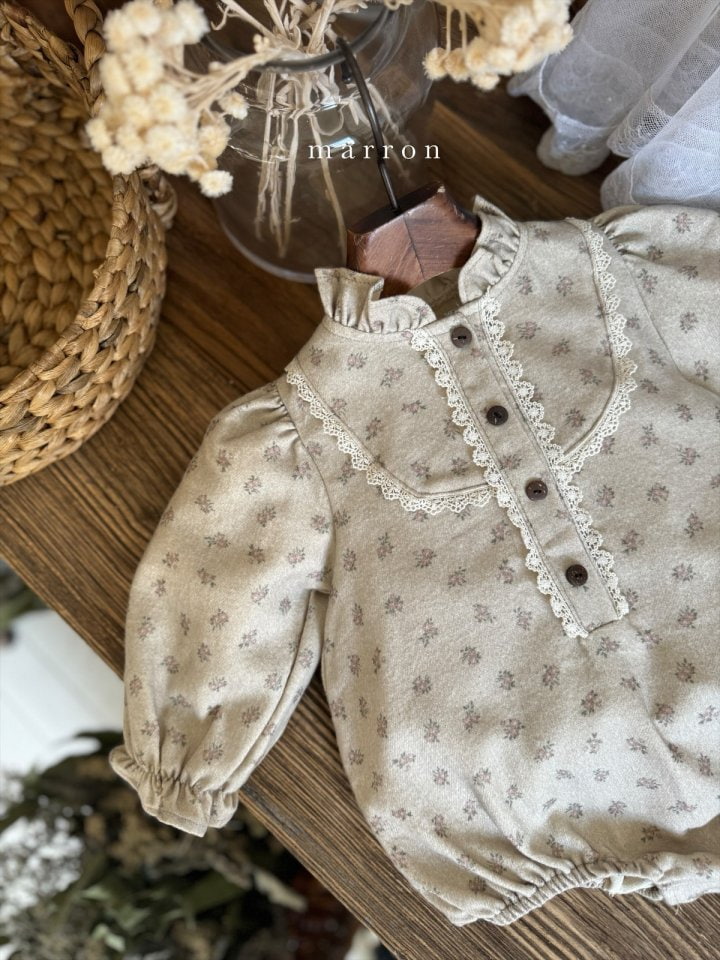 Marron - Korean Baby Fashion - #babyfashion - Small Flower Bodysuit - 10