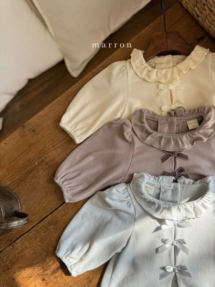 Marron - Korean Baby Fashion - #babylifestyle - Ribbon Frill Bodysuit