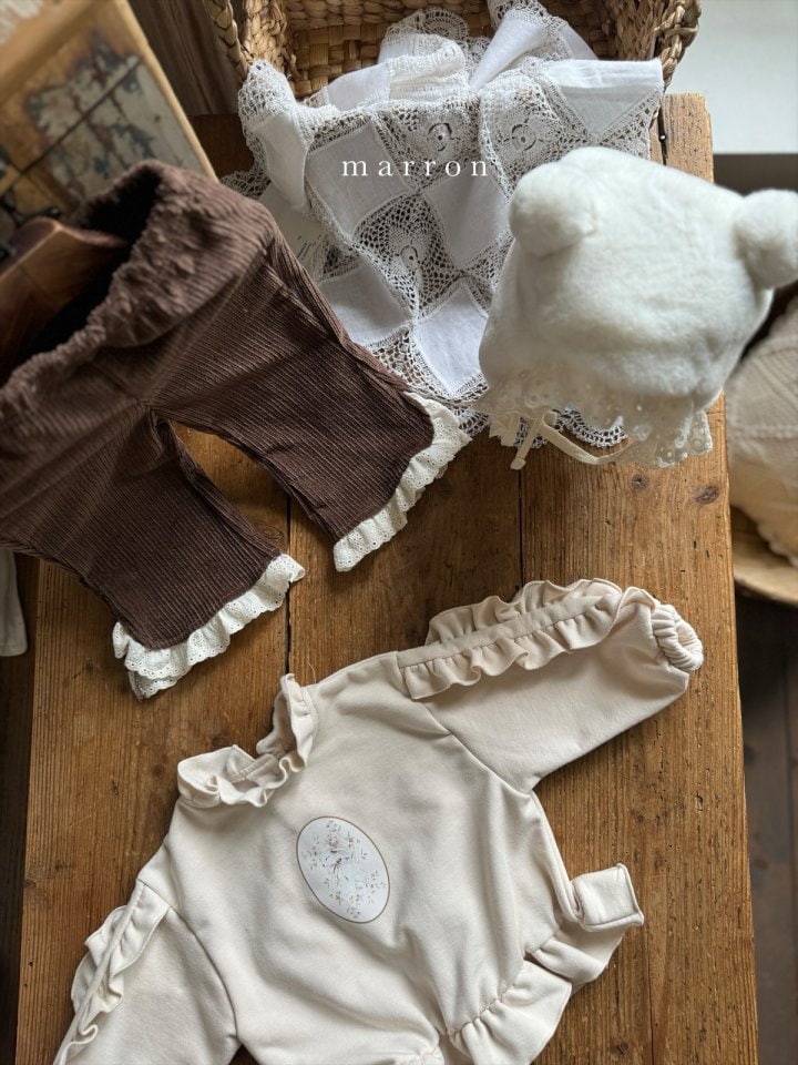 Marron - Korean Baby Fashion - #babylifestyle - Lace Span Pants - 10