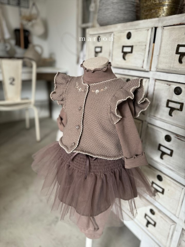 Marron - Korean Baby Fashion - #babyoninstagram - Embroidery Knit Vest - 10