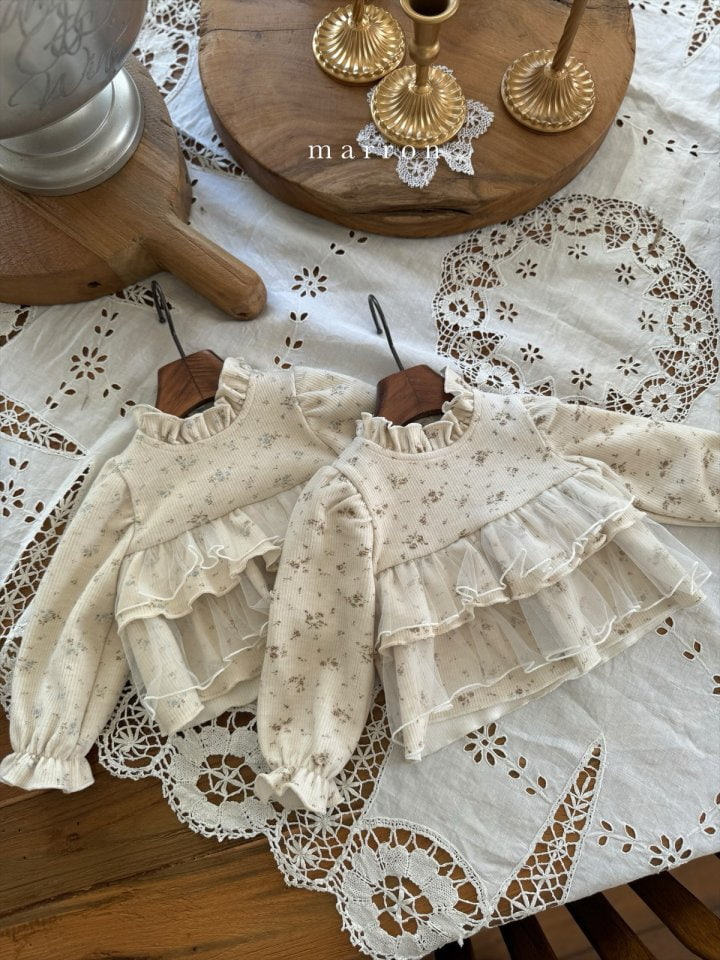 Marron - Korean Baby Fashion - #babyoninstagram - Frill Top Bottom Set - 8