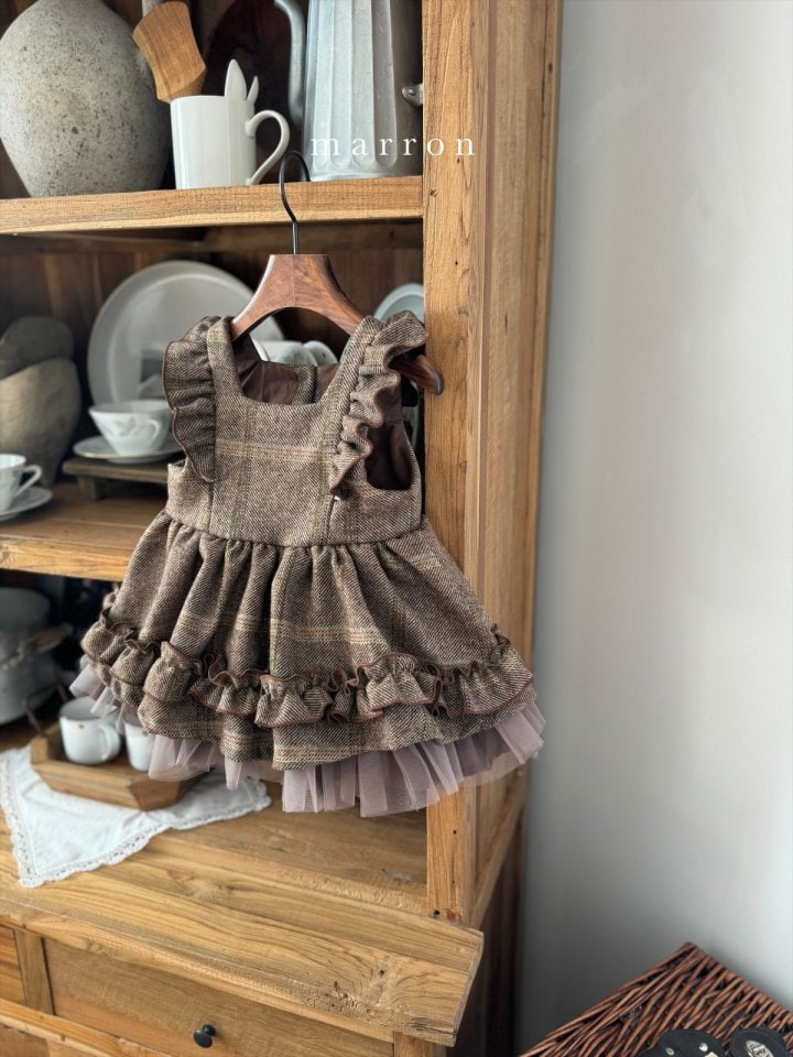 Marron - Korean Baby Fashion - #babyoninstagram - Aloha Check Dress - 3