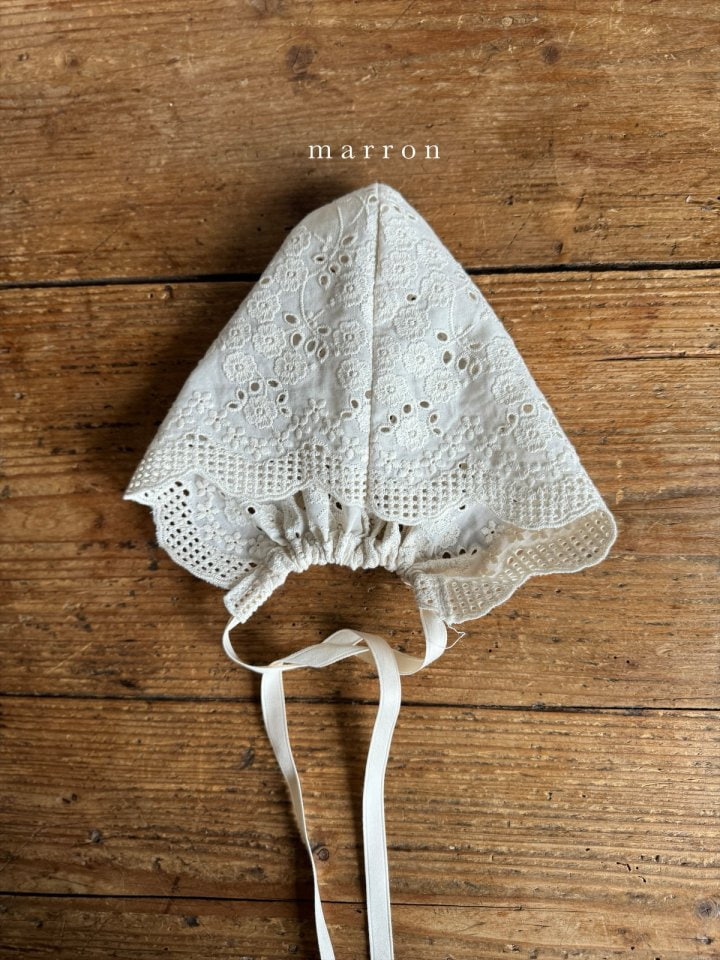 Marron - Korean Baby Fashion - #babyootd - Lace Bonnet - 3