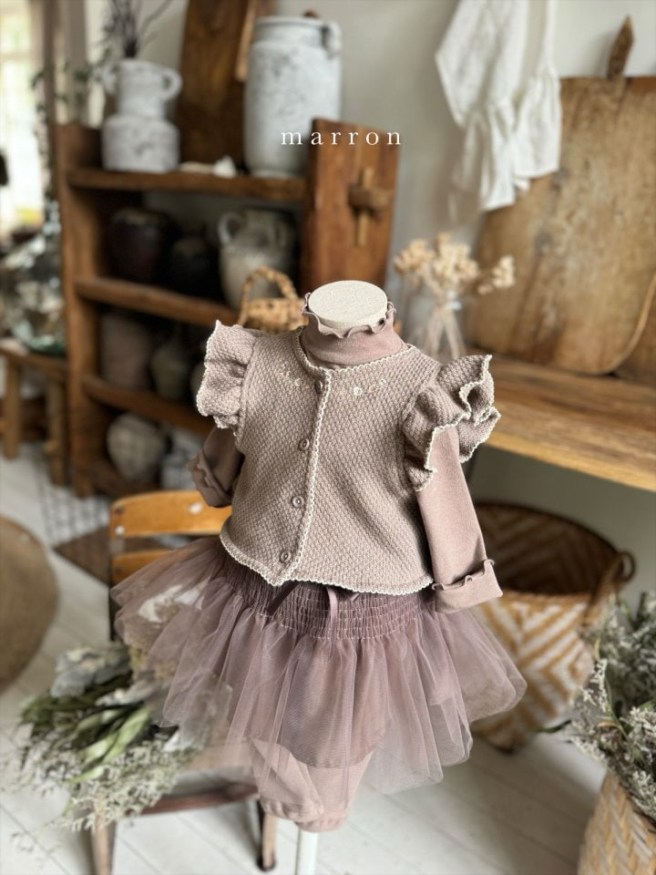 Marron - Korean Baby Fashion - #babyootd - Embroidery Knit Vest - 11