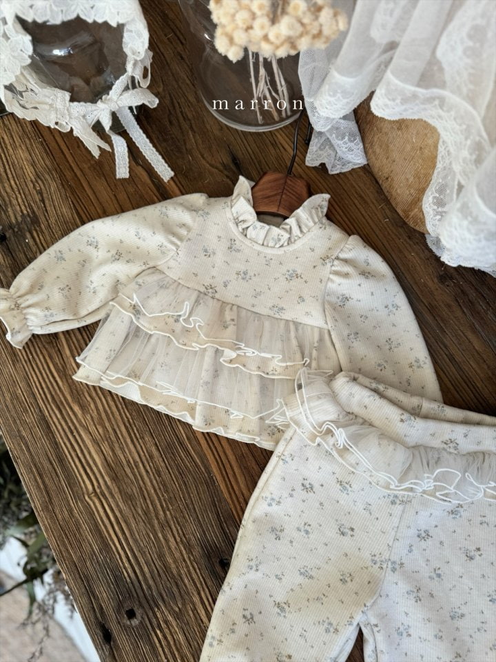 Marron - Korean Baby Fashion - #babyootd - Frill Top Bottom Set - 9