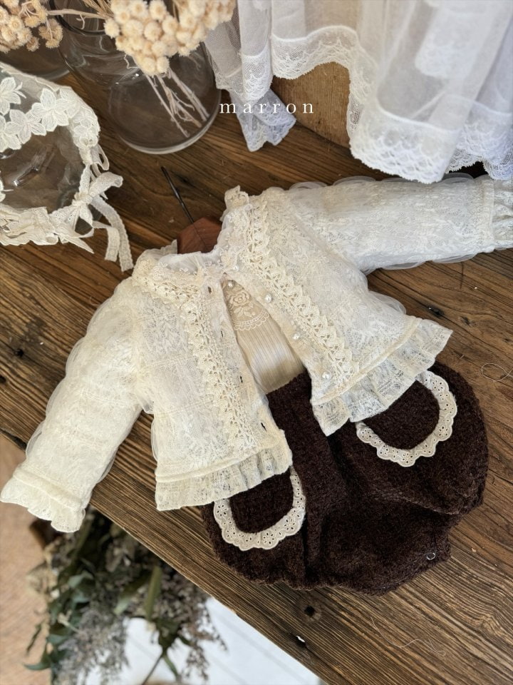 Marron - Korean Baby Fashion - #babyoutfit - Lace Bloomer - 8