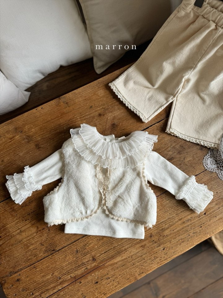 Marron - Korean Baby Fashion - #babyoutfit - Lace Dumble Vest - 6