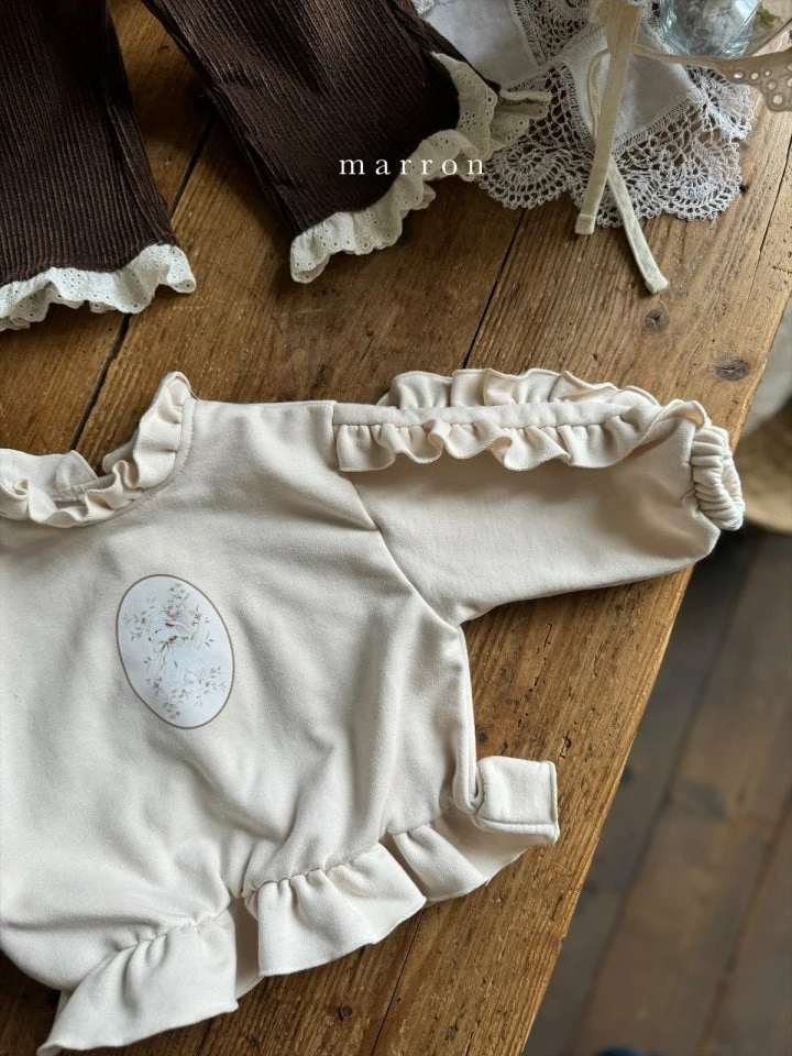 Marron - Korean Baby Fashion - #babyoutfit - Rabbit Frill Tee - 7