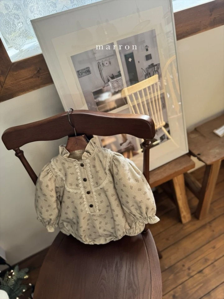 Marron - Korean Baby Fashion - #babywear - Small Flower Bodysuit - 3