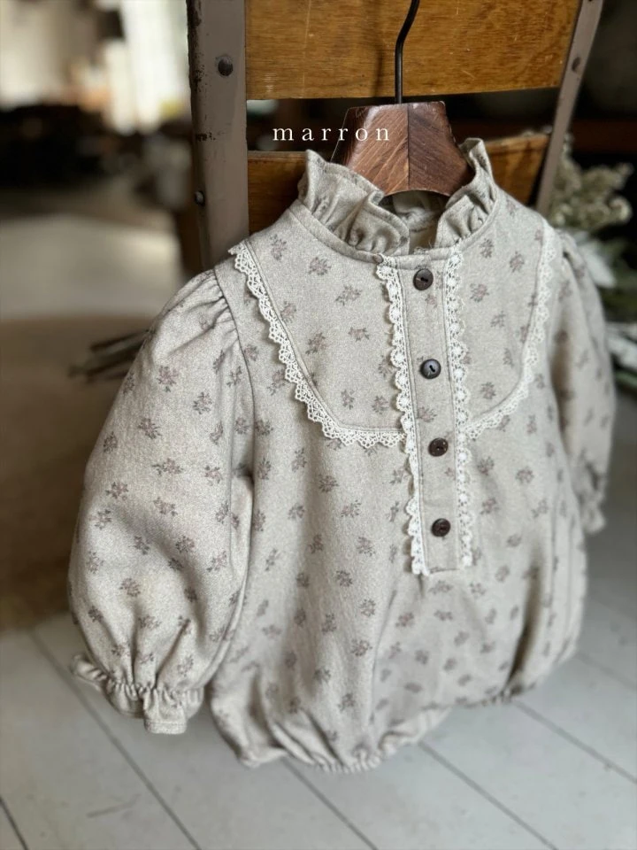 Marron - Korean Baby Fashion - #babywear - Small Flower Bodysuit - 4