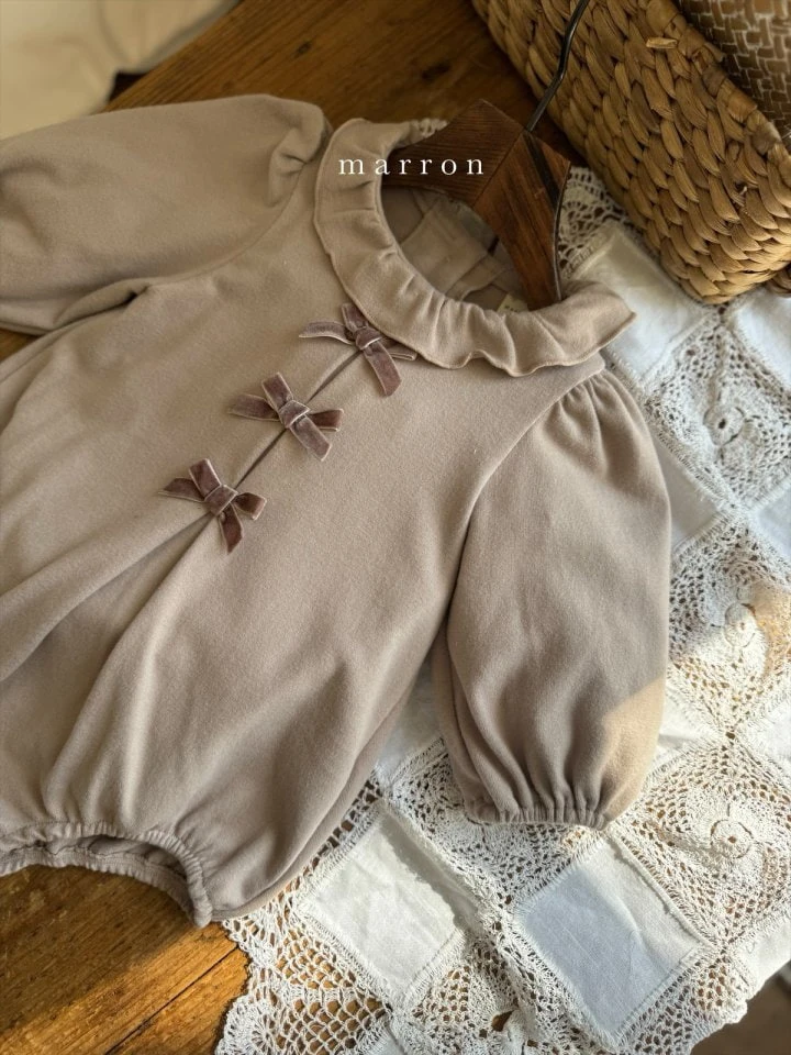 Marron - Korean Baby Fashion - #onlinebabyshop - Ribbon Frill Bodysuit - 8