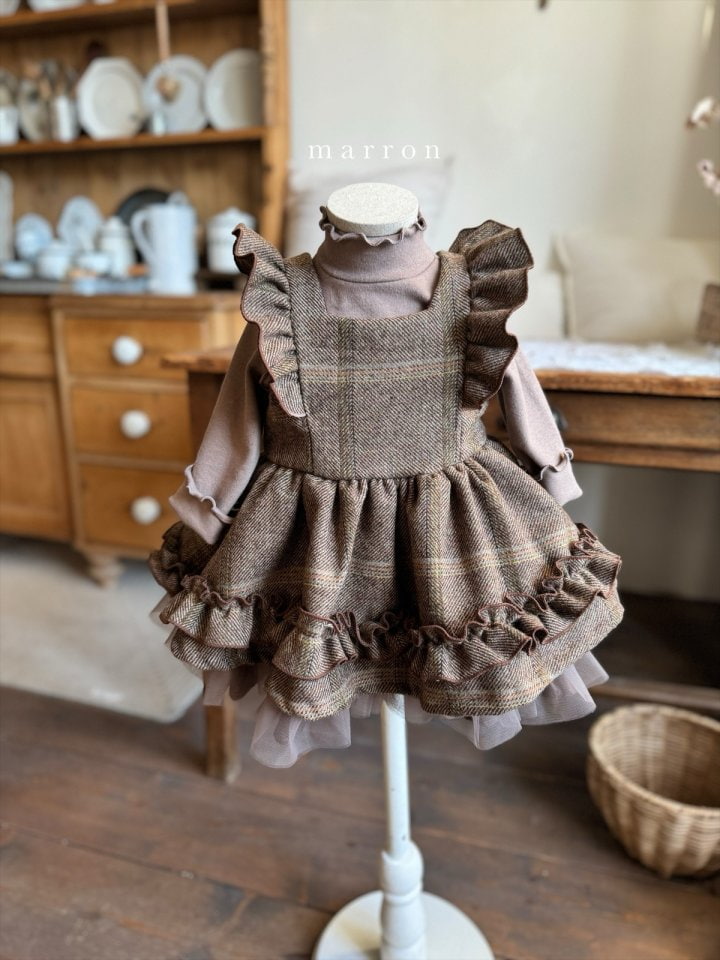 Marron - Korean Baby Fashion - #onlinebabyshop - Aloha Check Dress - 9