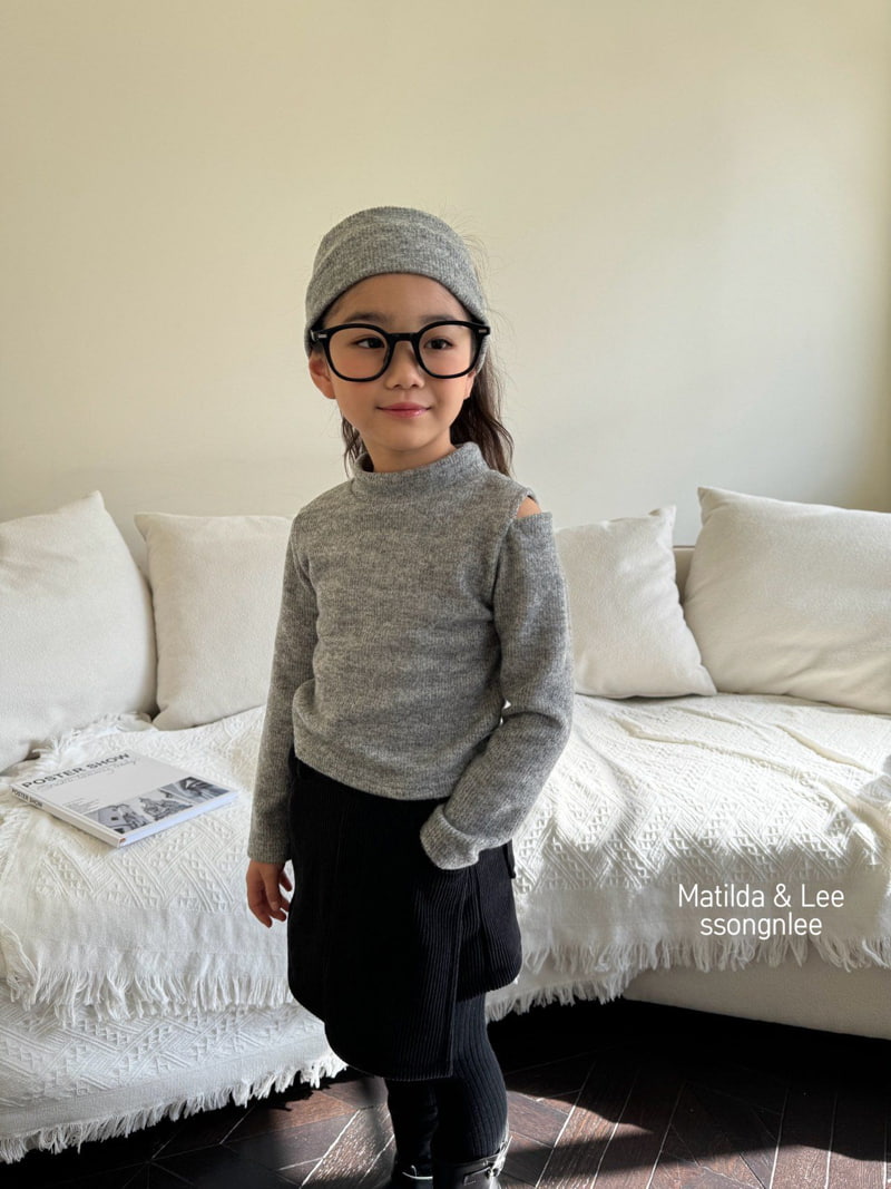 Matilda & Lee - Korean Children Fashion - #Kfashion4kids - Knit Shoulder Slit Mockneck Tee - 11