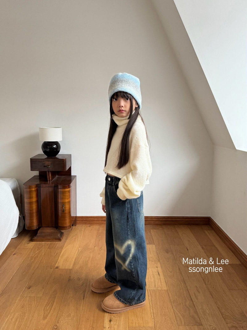 Matilda & Lee - Korean Children Fashion - #childofig - Vintage Heart Denim Pants - 3