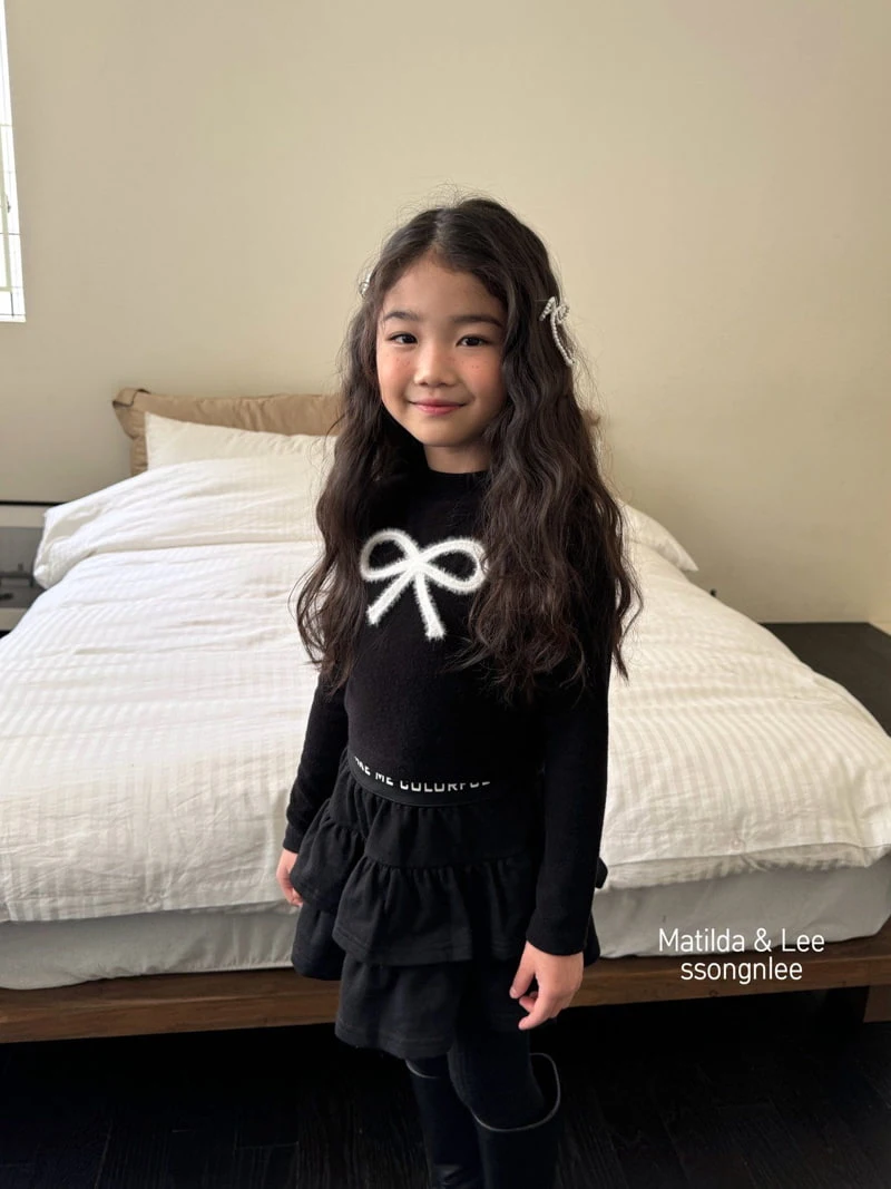 Matilda & Lee - Korean Children Fashion - #childofig - Mink Ribbon Mockneck Tee - 6