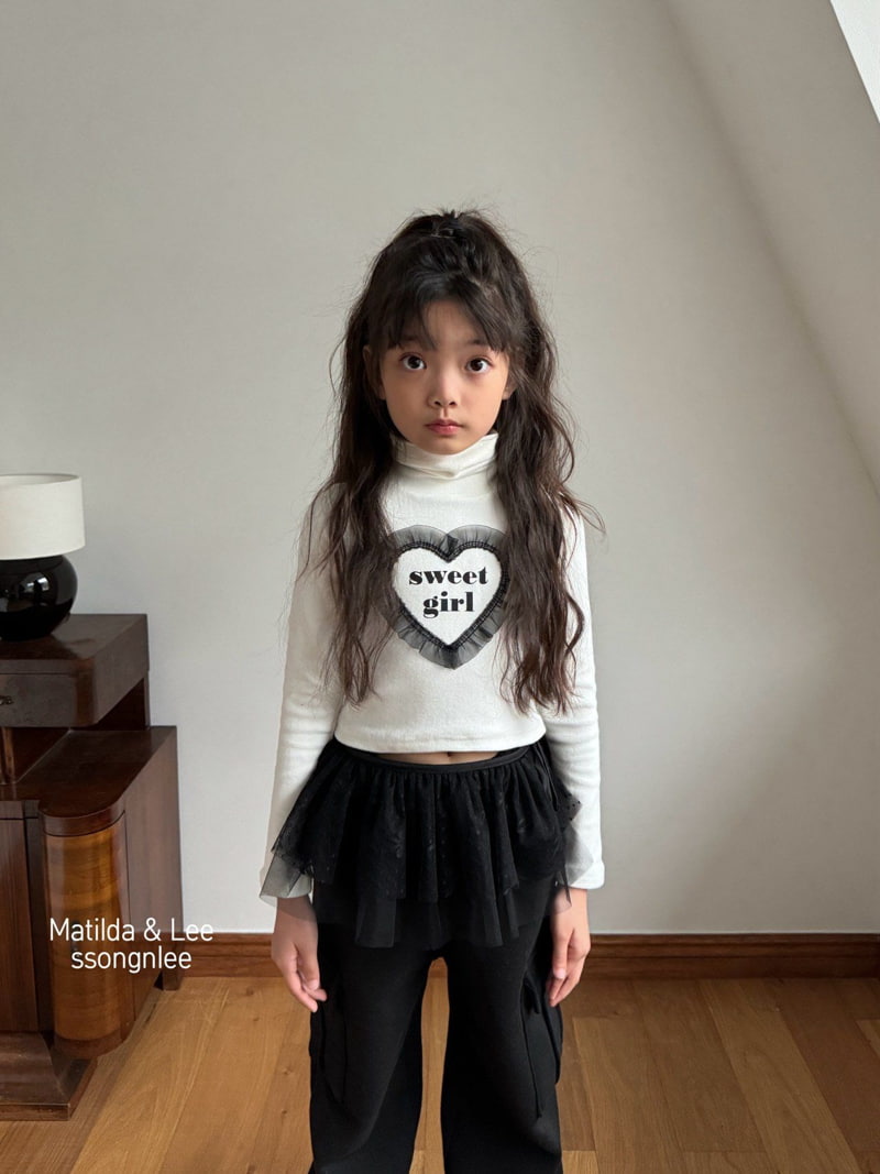 Matilda & Lee - Korean Children Fashion - #childofig - Lace Heart Turtleneck Tee - 10