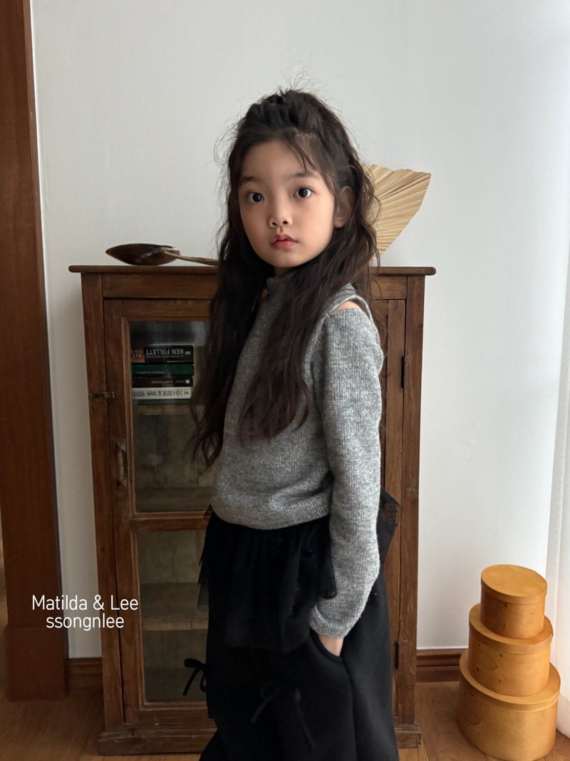 Matilda & Lee - Korean Children Fashion - #childofig - Knit Shoulder Slit Mockneck Tee - 3