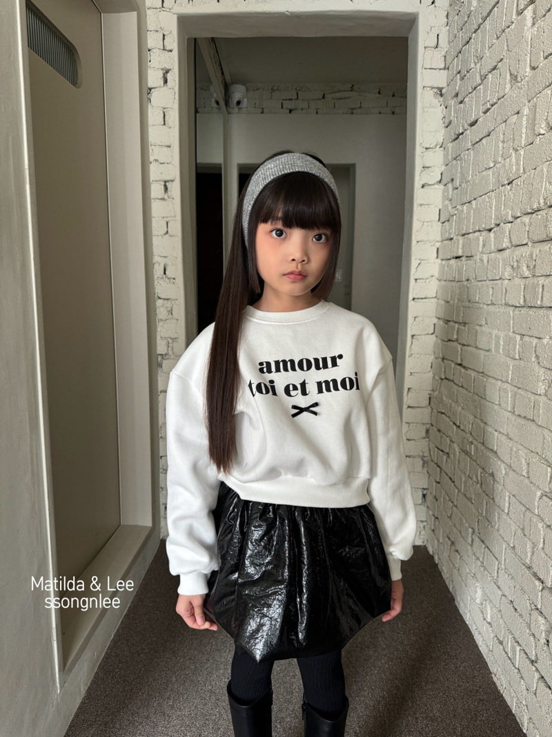 Matilda & Lee - Korean Children Fashion - #childofig - Amor Crop Sweatshirt - 3