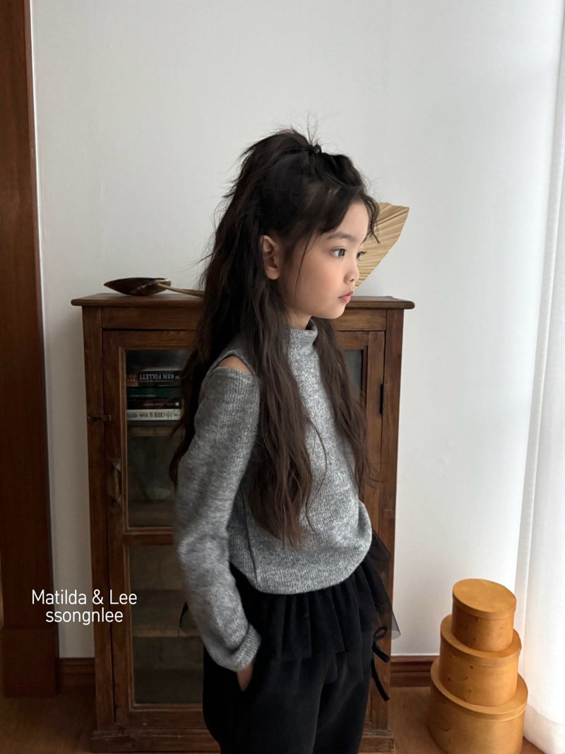 Matilda & Lee - Korean Children Fashion - #childofig - Knit Shoulder Slit Mockneck Tee - 4