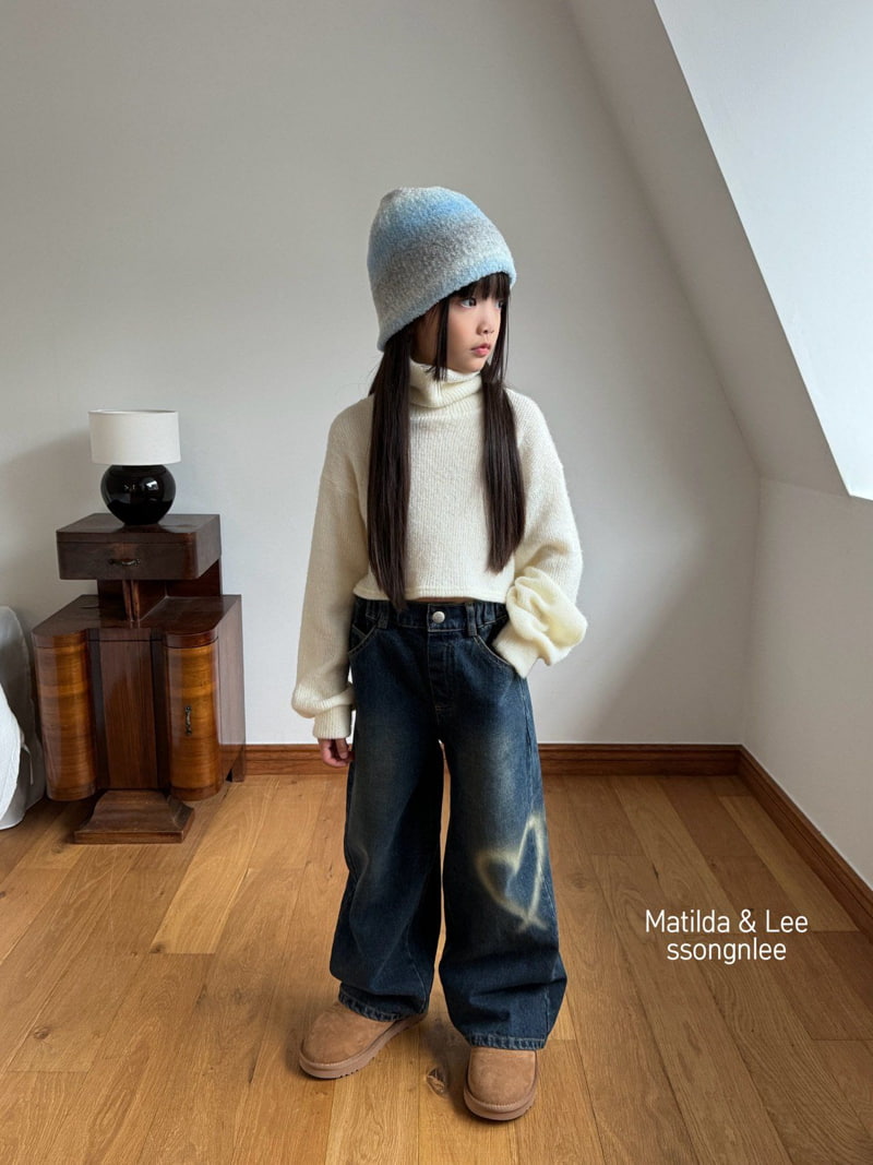 Matilda & Lee - Korean Children Fashion - #designkidswear - Vintage Heart Denim Pants - 5