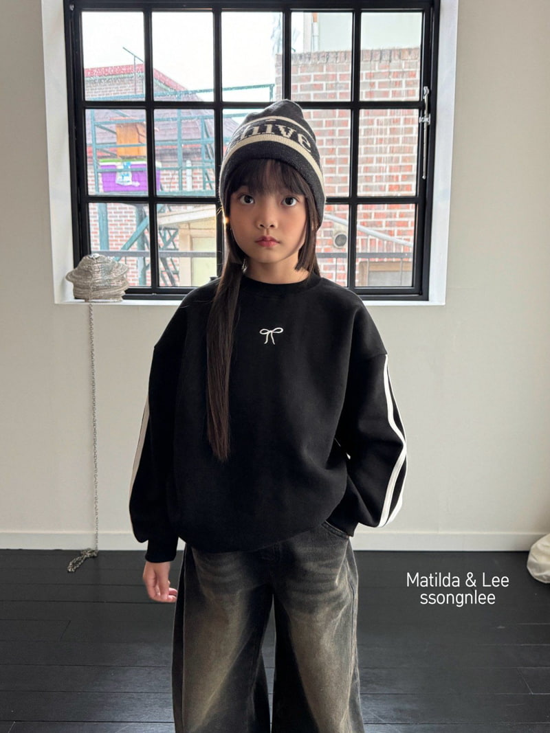 Matilda & Lee - Korean Children Fashion - #designkidswear - Ribbon Tape Sweatshirt - 3