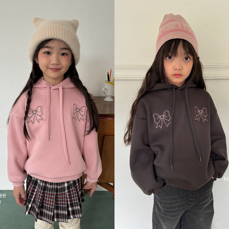 Matilda & Lee - Korean Children Fashion - #designkidswear - Ribbon Embroidery Hood Top