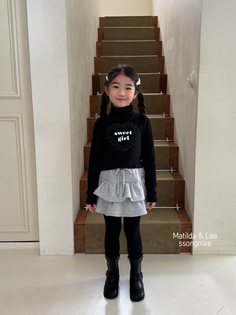 Matilda & Lee - Korean Children Fashion - #designkidswear - Lace Heart Turtleneck Tee - 12