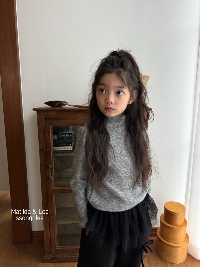 Matilda & Lee - Korean Children Fashion - #designkidswear - Knit Shoulder Slit Mockneck Tee - 5