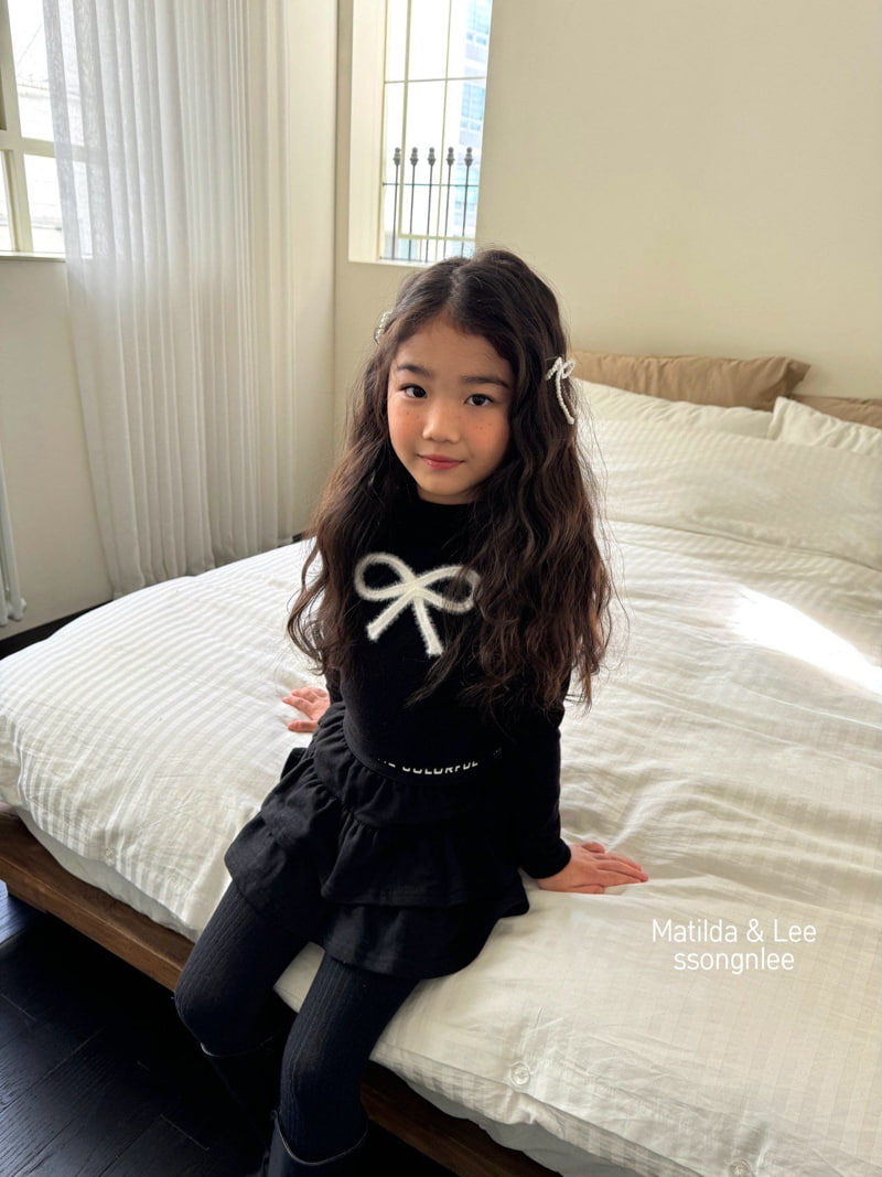 Matilda & Lee - Korean Children Fashion - #discoveringself - Mink Ribbon Mockneck Tee - 10