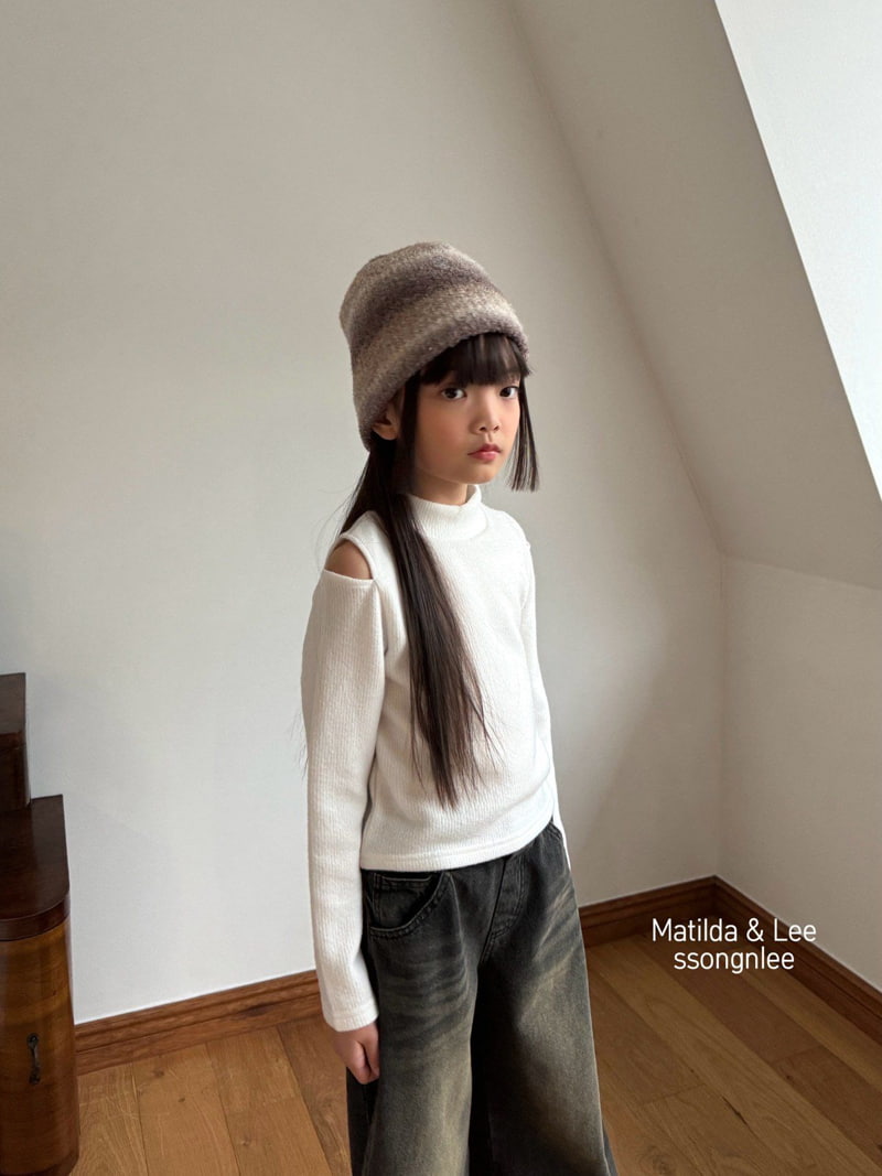 Matilda & Lee - Korean Children Fashion - #discoveringself - Knit Shoulder Slit Mockneck Tee - 6