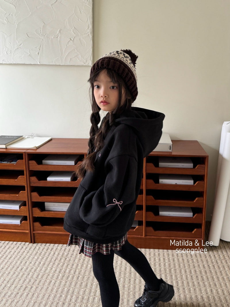 Matilda & Lee - Korean Children Fashion - #discoveringself - Embroidered Ribbon Hooded Zip-up - 4