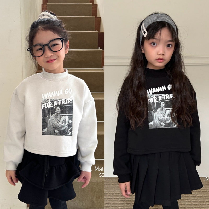 Matilda & Lee - Korean Children Fashion - #kidsshorts - Trip Crop Mockneck Tee