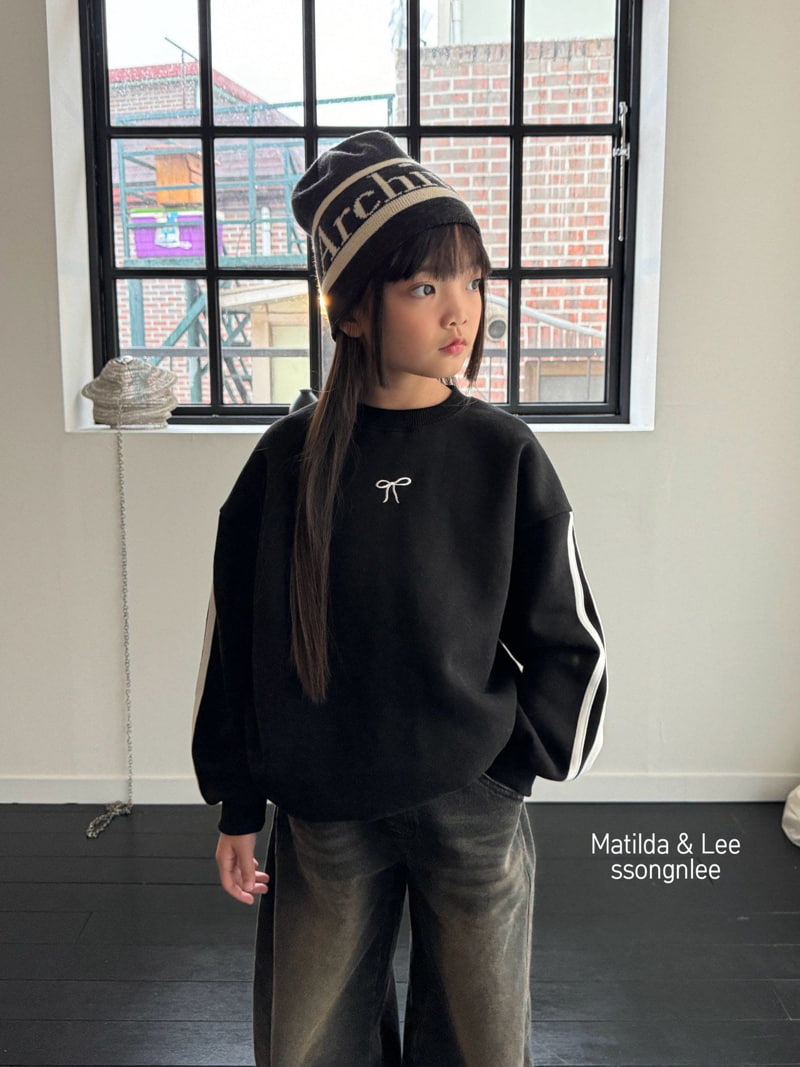 Matilda & Lee - Korean Children Fashion - #kidsstore - Ribbon Tape Sweatshirt - 7